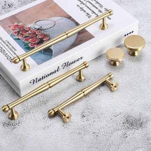 Solid Brass Vintage Cabinet Pulls & Knobs - Gold Finish Hardware - #6 - 96mm / 1pc