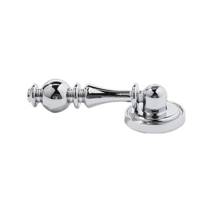 Polished chrome pendant drop pull with a round mounting plate, option No. 12.