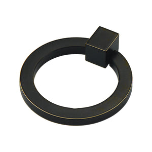 Black round ring pull with a square mount, option No. 11.