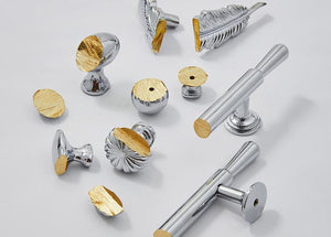 Solid Brass Art Deco Cabinet Pulls & Knobs - Chrome Finish Hardware - #4 - 25mm / 1 pc