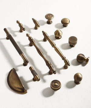 Solid Brass Cabinet Cup Pulls - Antique Bronze Finish for Cabinets - #6 / 1pc