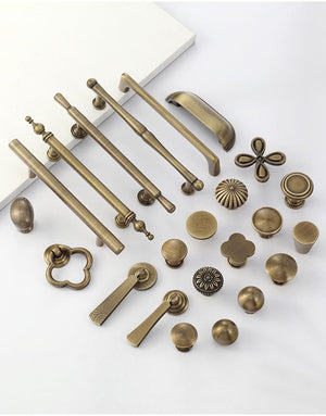 Solid Brass Cabinet Cup Pulls - Antique Bronze Finish for Cabinets - #1 - 19mm / 1pc
