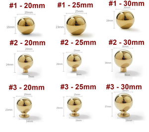 Solid Brass Cabinet Cup Pulls - Gold Finish for Cabinets & Drawers - #1 - 25mm / 1 pc
