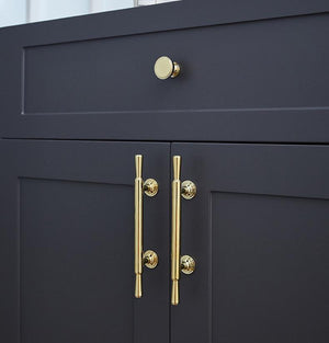 Solid Brass Cabinet Cup Pulls - Gold Finish for Cabinets & Drawers - #3 - 25mm / 1 pc