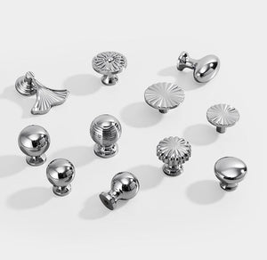 Solid Brass Cabinet Cup Pulls - Silver Finish Decorative Hardware - #7 / 1pc