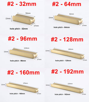 Solid Brass Cabinet Edge Pulls - Matte Gold Finish for Wardrobes - #1 - 64mm / 1pc