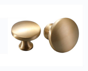 Solid Brass Cabinet Pulls & Knobs - Brass Color Finish for Cabinets - #2 small / 1pc
