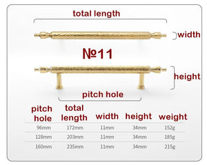 Solid Brass Cabinet Pulls & Knobs - Gold Finish Furniture Hardware - No.11 203mm / 1pc