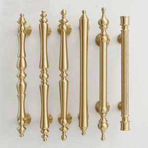 Solid Brass Floral Cabinet Cup Pulls - Gold Finish for Wardrobes - #8 / 1pc