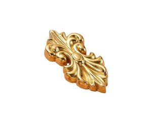 Solid Brass Floral Cabinet Pulls & Knobs - Gold Finish for Cabinets - #14 / 1pc