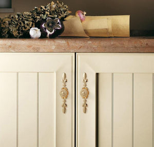 Solid Brass Floral Cabinet Pulls & Knobs - Gold Finish for Cabinets - view 4