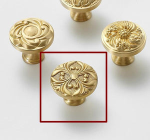 Solid Brass Floral Cabinet Pulls & Knobs - Gold Finish for Cabinets - view 4
