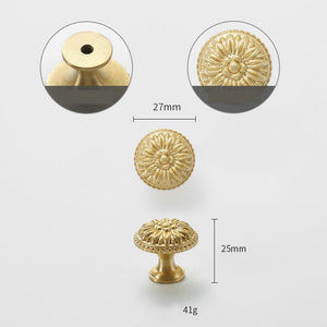 Solid Brass Floral Cabinet Pulls & Knobs - Gold Finish for Cabinets - view 3