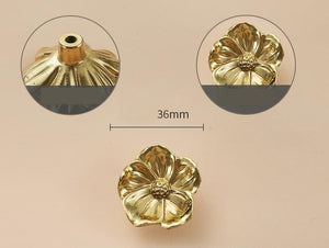 Solid Brass Floral Cabinet Pulls & Knobs - Gold Finish for Cabinets - view 5