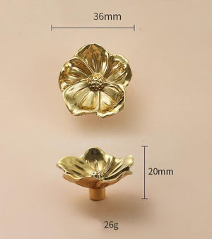 Solid Brass Floral Cabinet Pulls & Knobs - Gold Finish for Cabinets - view 7