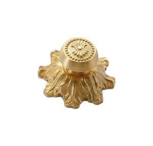 Solid Brass Floral Cabinet Pulls & Knobs - Gold Finish for Cabinets - #11 / 1pc