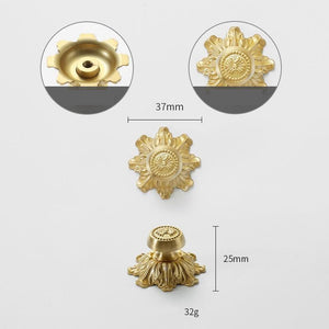 Solid Brass Floral Cabinet Pulls & Knobs - Gold Finish for Cabinets - view 3