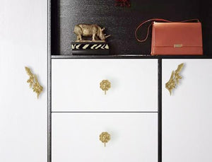 Solid Brass Floral Cabinet Pulls & Knobs - Gold Finish for Cabinets - view 8