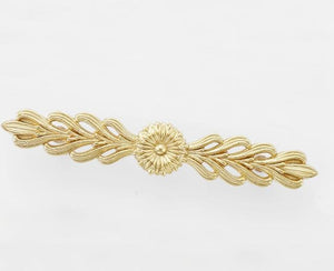 Solid Brass Floral Cabinet Pulls & Knobs - Gold Finish for Cabinets - #2 / 1pc