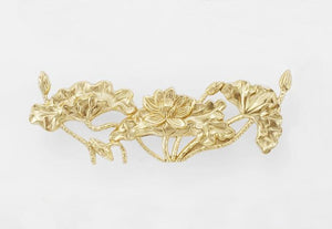 Solid Brass Floral Cabinet Pulls & Knobs - Gold Finish for Cabinets - view 4