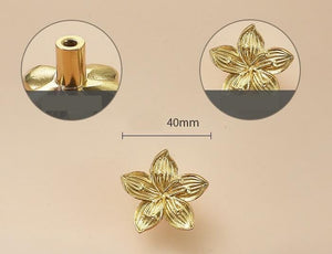 Solid Brass Floral Cabinet Pulls & Knobs - Gold Finish for Cabinets - view 5