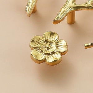 Solid Brass Floral Cabinet Pulls & Knobs - Gold Finish for Cabinets - view 5