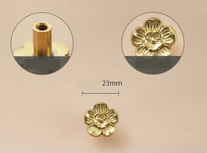 Solid Brass Floral Cabinet Pulls & Knobs - Gold Finish for Cabinets - view 7