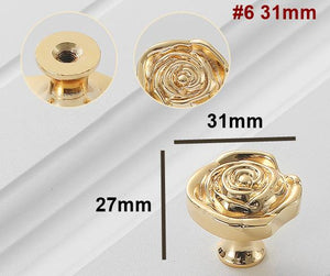 Solid Brass Floral Cabinet Pulls & Knobs - Gold Finish for Cabinets - view 3