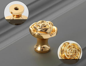 Solid Brass Floral Cabinet Pulls & Knobs - Gold Finish for Cabinets - view 6