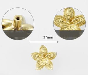 Solid Brass Floral Cabinet Pulls & Knobs - Gold Finish for Cabinets - view 5