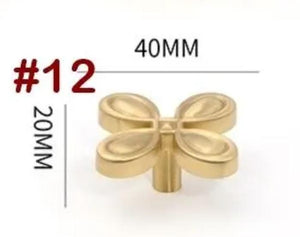 Solid Brass Floral Cabinet Pulls & Knobs - Gold Finish for Cabinets - view 2