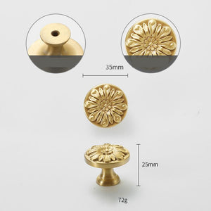 Solid Brass Floral Cabinet Pulls & Knobs - Gold Finish for Cabinets - view 3