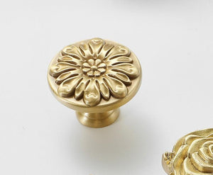 Solid Brass Floral Cabinet Pulls & Knobs - Gold Finish for Cabinets - view 4