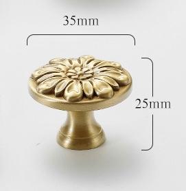 Solid Brass Floral Cabinet Pulls & Knobs - Gold Finish for Cabinets - view 7