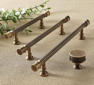 Solid Brass Fluted Cabinet Pulls & Knobs - Antique Bronze Finish - #3 - 128mm / 1pc