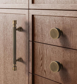 Solid Brass Fluted Cabinet Pulls & Knobs - Antique Bronze Finish - #3 - 160mm / 1pc