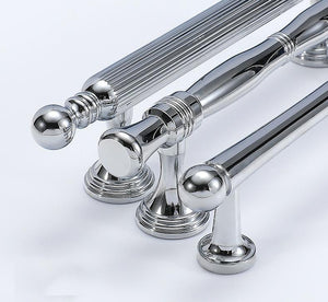 Solid Brass Fluted Cabinet Pulls & Knobs - Chrome Finish Hardware - #2 - 192mm / 1pc