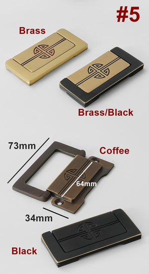 Solid Brass Geometric Cabinet Pulls & Knobs - Black Finish Hardware - #1 Coffee / 1pc