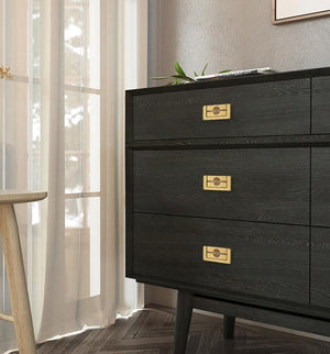 Solid Brass Geometric Cabinet Pulls & Knobs - Black Finish Hardware - #3 Coffee / 1pc