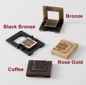 Solid Brass Geometric Cabinet Pulls & Knobs - Black Finish Hardware - #4 Rose Gold / 1pc