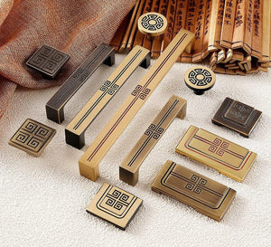 Solid Brass Geometric Cabinet Pulls & Knobs - Black Finish Hardware - #5 Rose Gold 128mm / 1pc