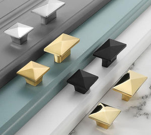 Solid Brass Geometric Cabinet Pulls & Knobs - Brushed Gold Finish - view 10