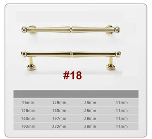 Solid Brass Geometric Cabinet Pulls & Knobs - Gold Finish Hardware - #2 - 20mm / 1pc