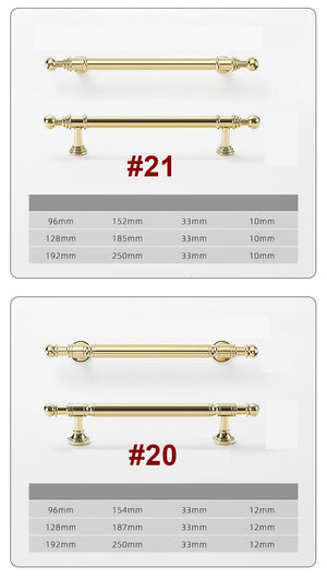 Solid Brass Geometric Cabinet Pulls & Knobs - Gold Finish Hardware - #3 - 29mm / 1pc