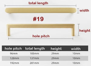 Solid Brass Geometric Cabinet Pulls & Knobs - Gold Finish Hardware - #7 / 1pc
