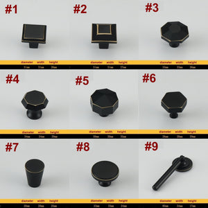 Solid Brass Geometric Cabinet Ring Pulls - Black Finish Hardware - #2 / 1pc