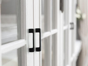 Solid Brass Geometric Cabinet Ring Pulls - Black Finish Hardware - #9 / 1pc