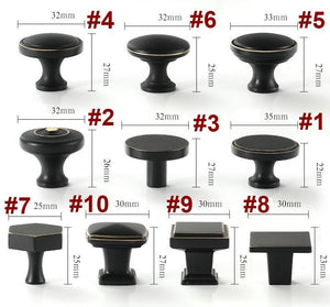 Black Solid Brass Geometric Cabinet Knobs & Pulls - #2