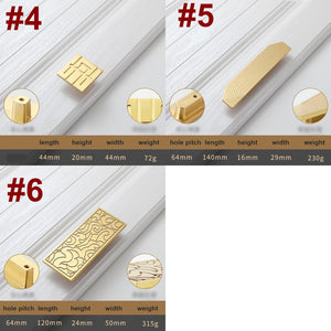 Solid Brass Geometric Cabinet Ring Pulls - Matte Gold Finish - #1 - 128mm / 1pc