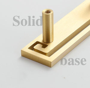 Solid Brass Geometric Cabinet Ring Pulls - Matte Gold Finish - #2 - 64mm / 1pc